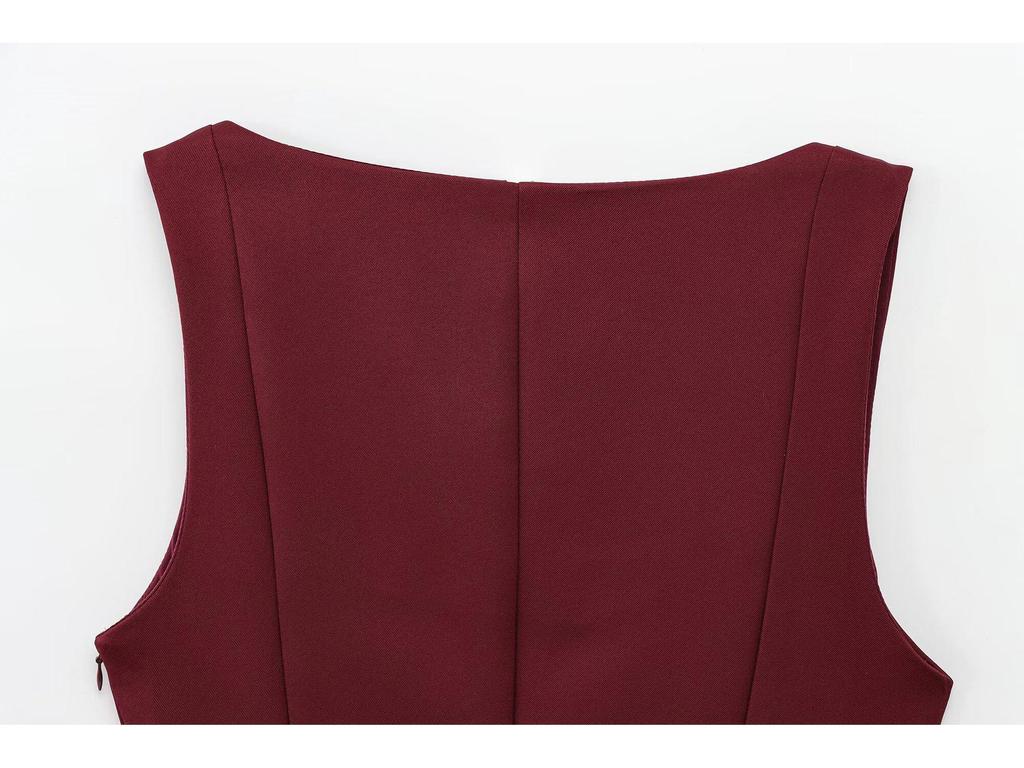 2025 Women's Spring Slimming Elastic Vest with Short Skirt Hem Style