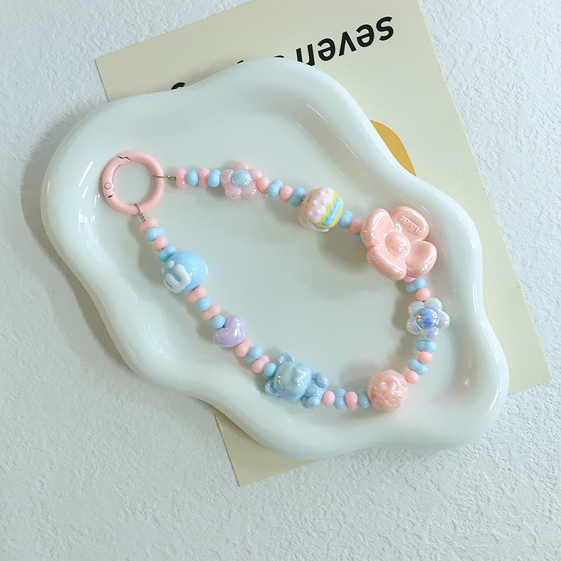 

Маленький свежий 3D цветок бисерный мобильный телефон цепочка кулон нарисованный вручную бисер цепочка сумка украшения украшения подарки для девочек