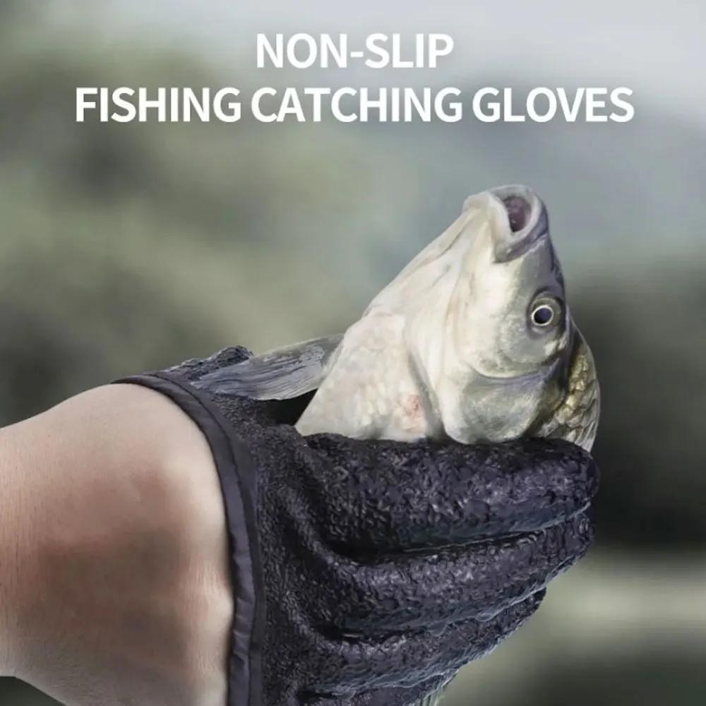 Outdoor Non-Slip Latex Fishing Gloves with Magnets Lightweight Protective Gloves for Stinging Tools Fishing Accessories