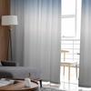 Blågrå Gradient Abstrakta Skira Gardiner för Barnrum Vardagsrum Voile Fönstergardiner Tyll Draperier