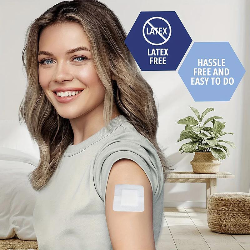10Pcs Wound Dressings Breathable Edge Gauze Pads Soft Non-Woven Bandages Self-Adhesive Wound Dressings Outdoor Elastic Tape