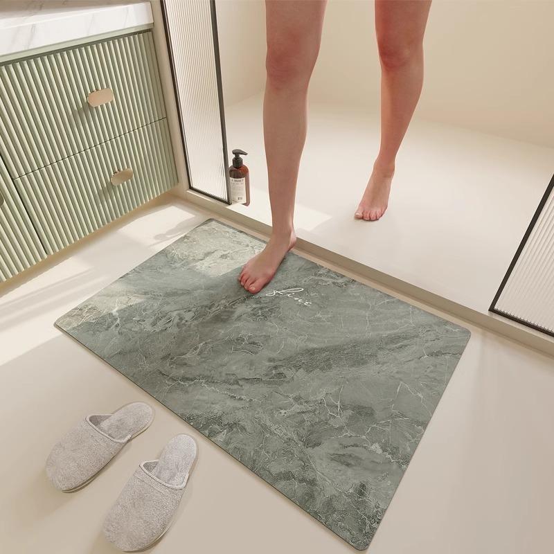 Modern Minimalist Floor Mat Kitchen Bathroom Shower Room Absorbent Quick Drying Carpet Wear-resistant Non-slip Easy To Maintain