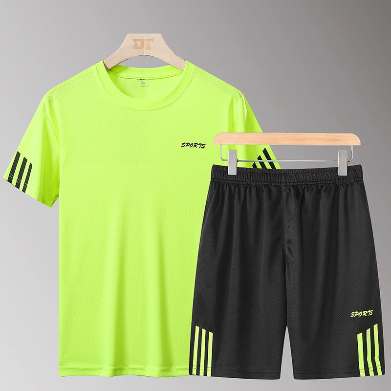 Plus Size Mens Tracksuit Sportwear Set Casual Running Fitness Two -Piece Set