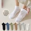 Men's Short Socks for Spring and Summer, Thin Pure Cotton Sports, Anti-odor, Sweat-absorbing, Mesh Breathable, Black Men's Shallow Mouth Boat Socks
