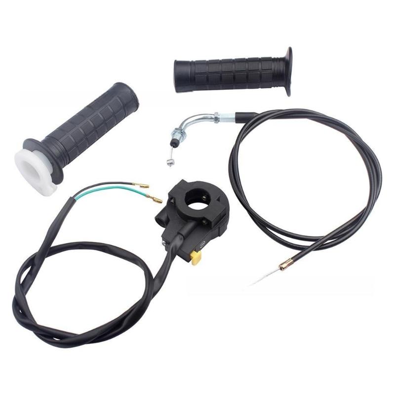 Throttle Line Accelerator Handle Grips for 2 Strokes Engine 60/50cc Mini Bike 22mm Twist Throttle Grips Cable Assembly