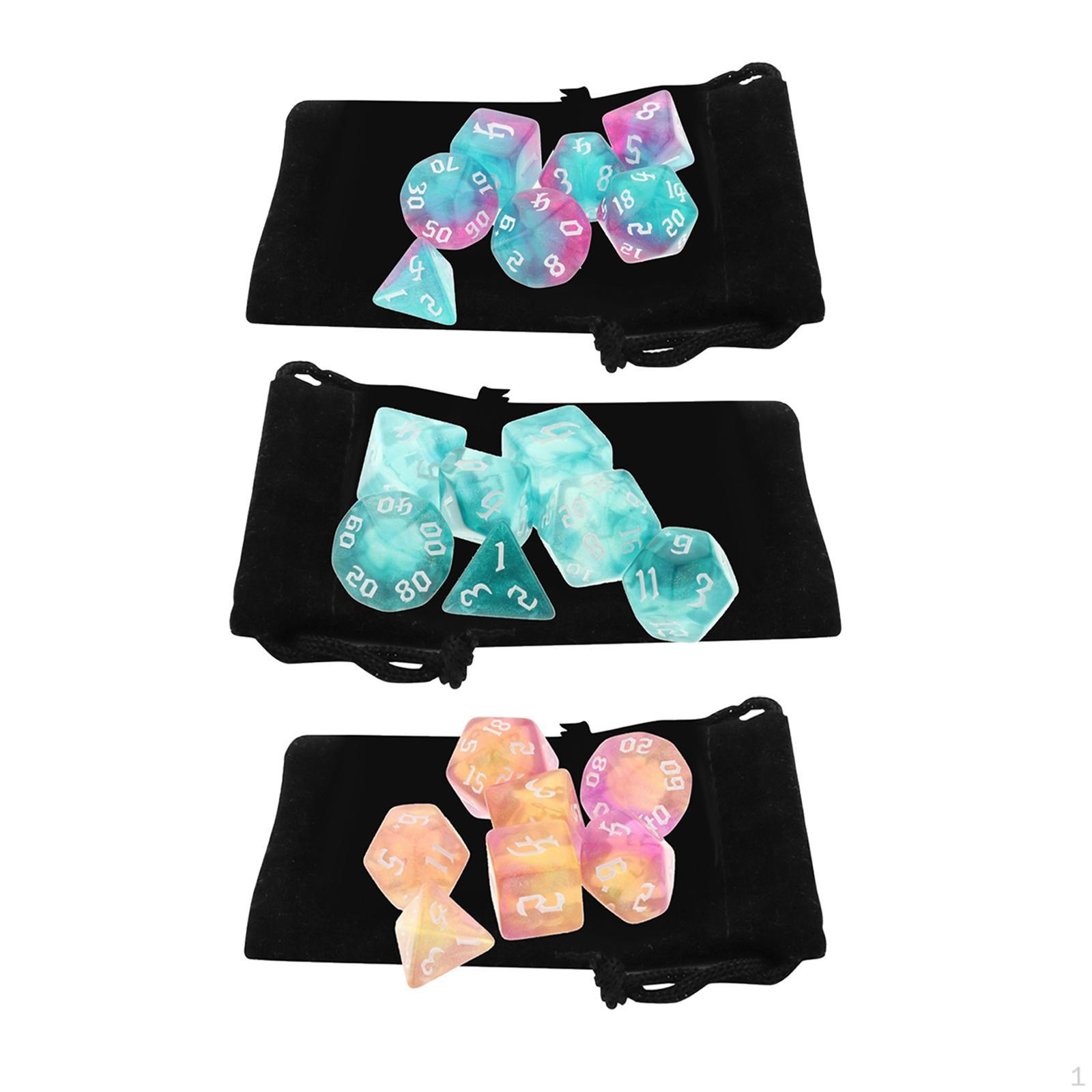 

21x Polyhedral Dices Set D4-D20 Party Toys for DND RPG Table Games