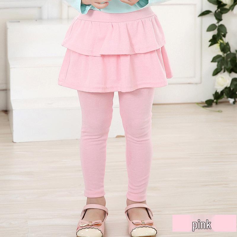 Girls' Multi-Color Elastic Skirt-Pants - Spring and Autumn Korean Style Children's Wear