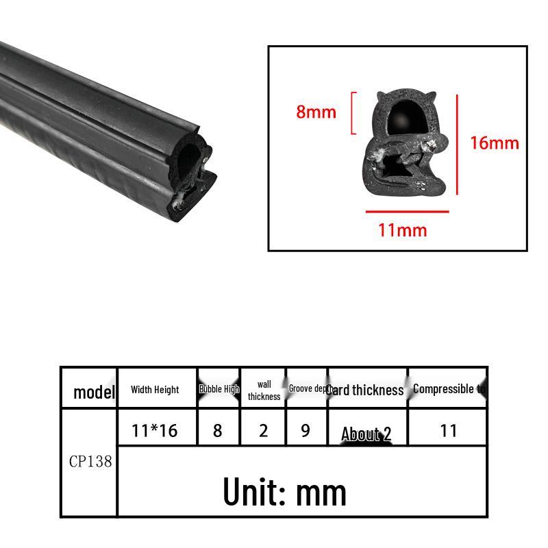 U-Shaped Rubber Steel-Backed Sealing Strip for Car Doors and Cabinets