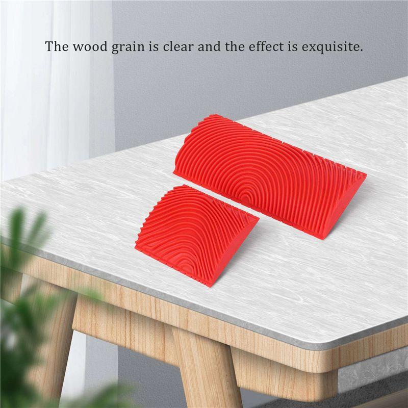 ABUL-8PCS 3 Inch 6 Inch Imitation Wood Grain Paint Roller Brush Wall Painting Tool Sets Wall Texture Art Painting Tool Set