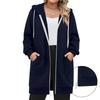 Women's Zip Up Hoodies Long Sleeve Long Tunic Sweatshirts Oversized Fleece Casual  Fall Jacket Coat With Pocket