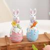 Hand-Painted Easter Bunny Figurine Colorful Cartoon Rabbit Statue  Lifelike Rabbit