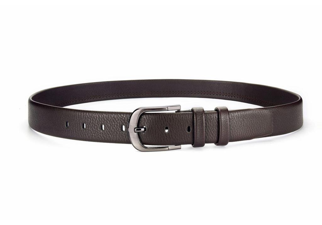 Men's Genuine Leather 3.8cm Pin Buckle Lychee Pattern Belt Jeans Accessory