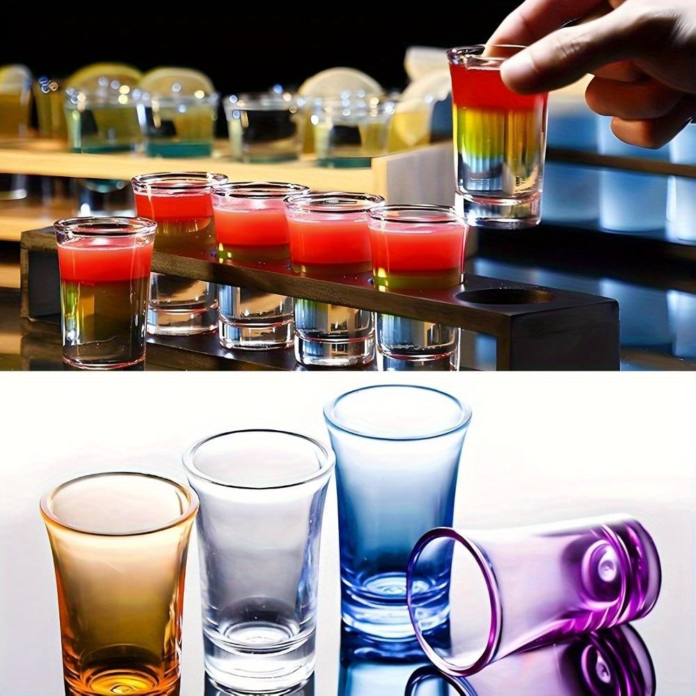 12pcs Unbreakable Multicolor Shot Glass Gradient Acrylic Whiskey & Tequila Glasses for Vodka Spirits & Cocktails Heavy Bottom Whiskey Shot Glass