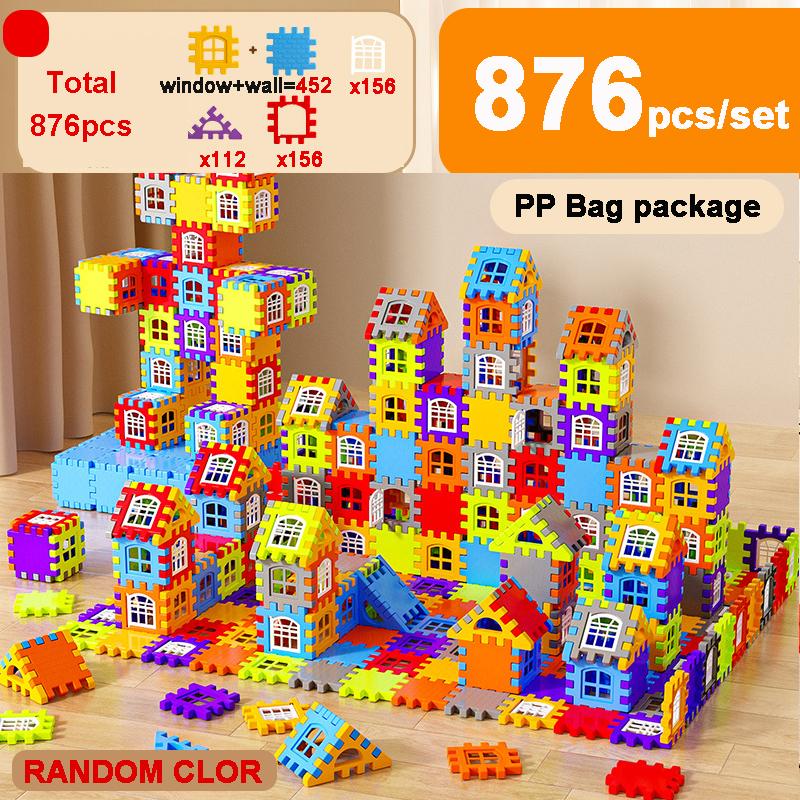 DIY Large Size Building Blocks Toy Simulated House Window with Big Capacity Storage Box Football Shape Small Seat Gifts for Kids
