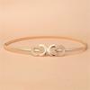 Gold Silver Metal Slim Belt Elastic Waist Chain For Women Formal Casual Outfit Enhancement