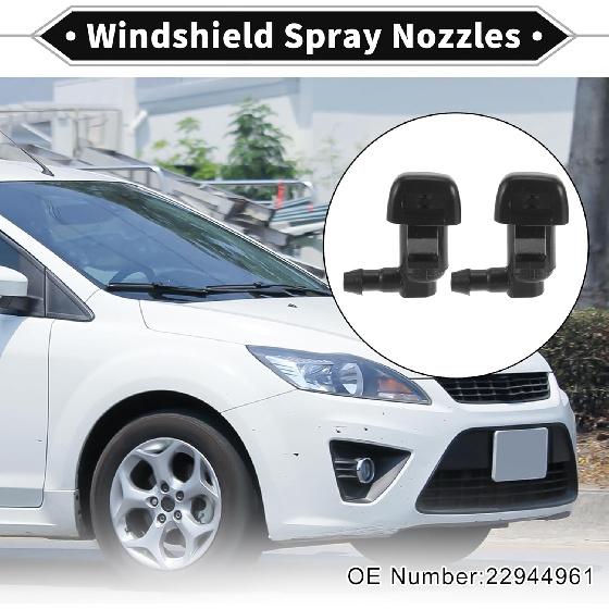 2 Pcs Front Windshield Washer Nozzle 2 Pcs Gasket for Chevy Colorado 2015-2023 Windshield Spray Nozzles Wiper Spray Washer Jet No.22944961 Black