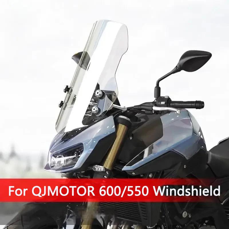 For QJMOTOR SRK 600/550 Motorcycle Windshield Screen Shield Windscreens Wind Deflectors Front Glass Increased Accessories