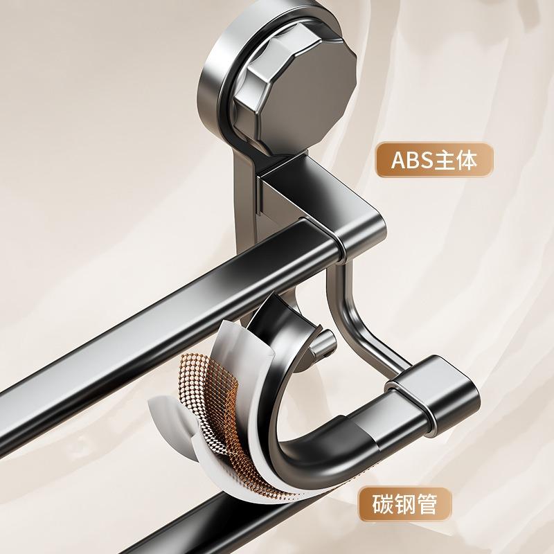 Suction Cup Towel Rack Double Bar Toilet Toilet Bathroom Non-punching Wall Hanging Wall Hanging Towel Hanging Rod