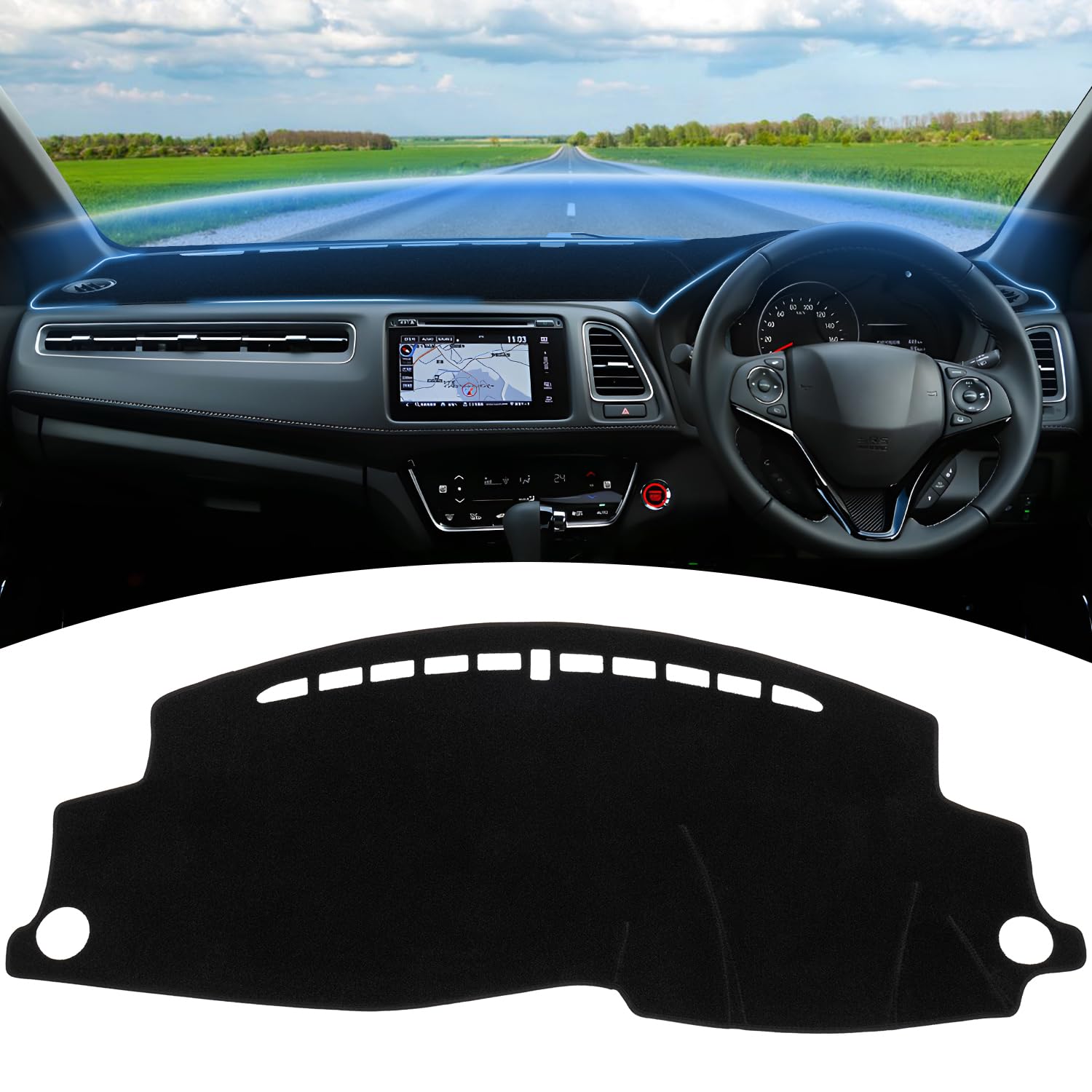 

GIMUYA Honda Vezel RU Series Dashboard RS 2013 Interior Protective Custom Parts Sun Reflection Scratch and Slip Set Mat, RU1/2/3/4 (December - 2020), чёрный