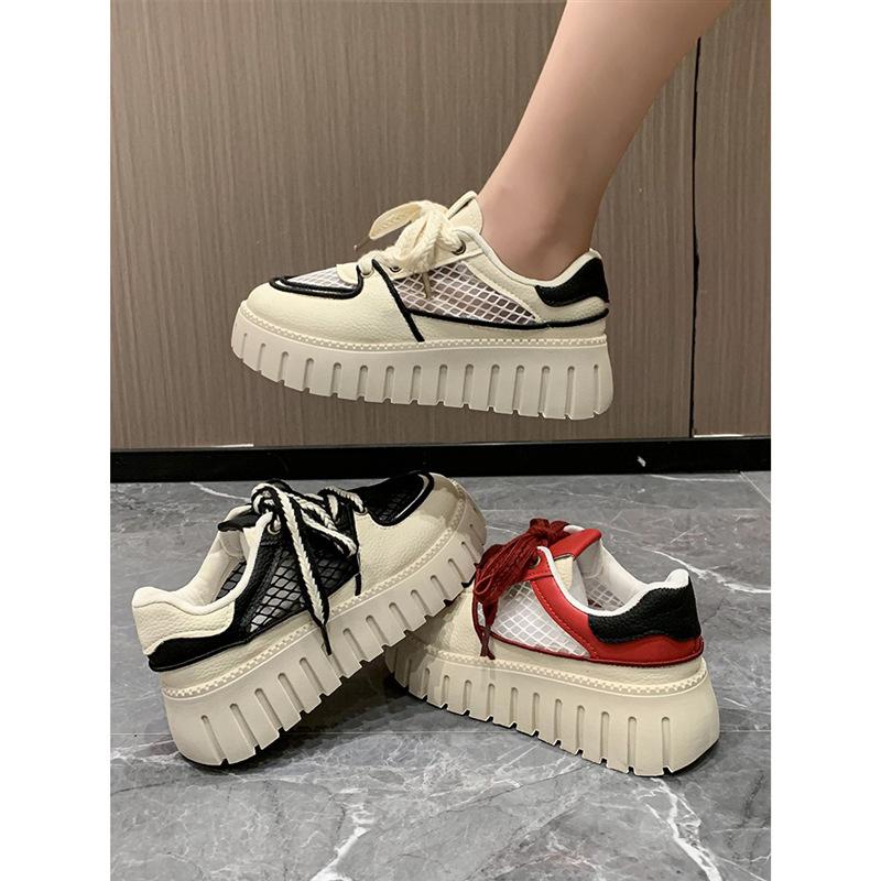 Thick-soled breathable little white shoes women's 2025 autumn new versatile casual sports shoes women's mesh lightweight board shoes women