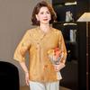 Stylish Mid-Sleeve Chinese Style Summer Top for Middle-Aged Women