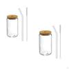 Bubble Tea Cup Glasses with Lid And Straw for Cocktail Whisky
