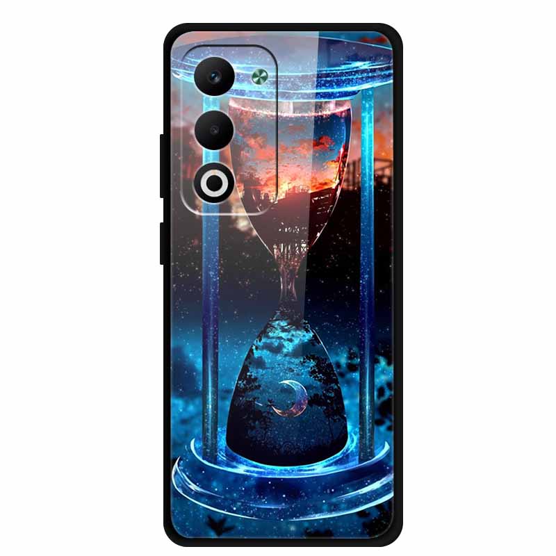Glass Back Cover For Oppo A5 5G 2025 Phone Case 6.67" Hard Tempered Glass Case For Oppo A5i Pro 4G Case A5iPro Soft Bumper Shell