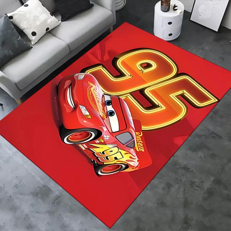Büroteppich Lightning McQueen, 95 Thema 3D-gedruckter rutschfester Teppich - Maschinenwaschbar für Wohnzimmer