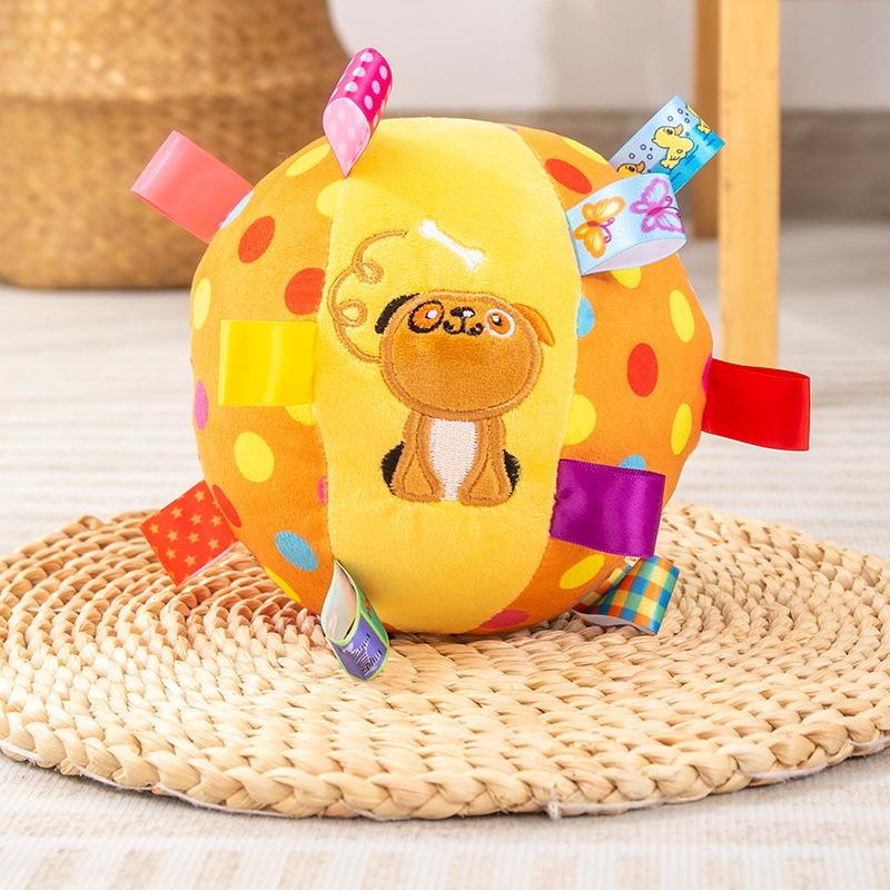 Squeaky Elastic Plush Ball Pet Toy, Bite Resistant Teething Play Ball for Dogs Self Amusement