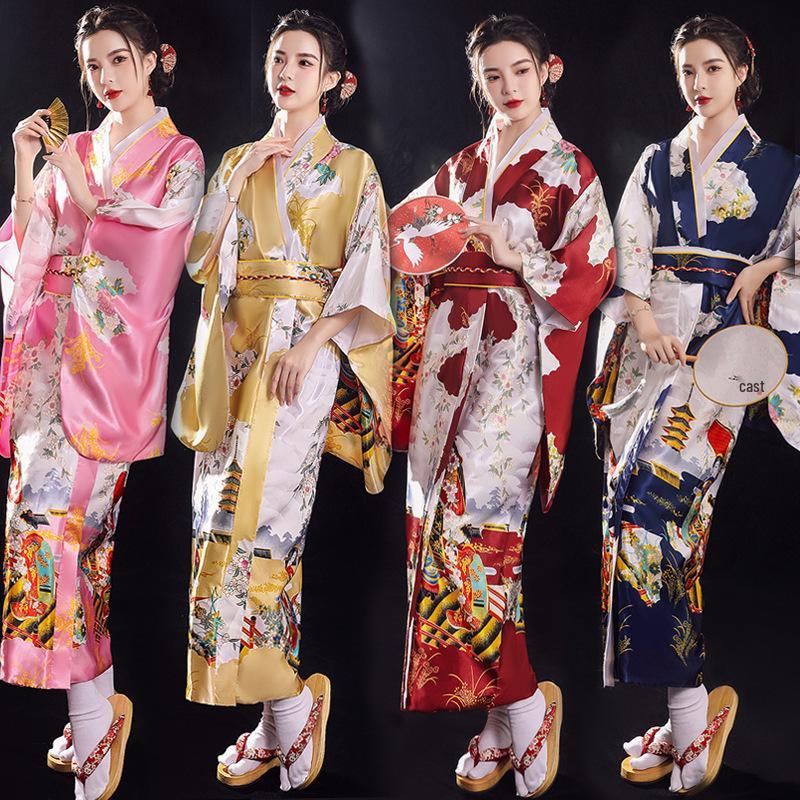 2025 Seiden Plus Size Japanischer Kimono Pyjama - Damen Trendiges Douyin-Inspiriertes Gewand Bademantel Hauskleidung