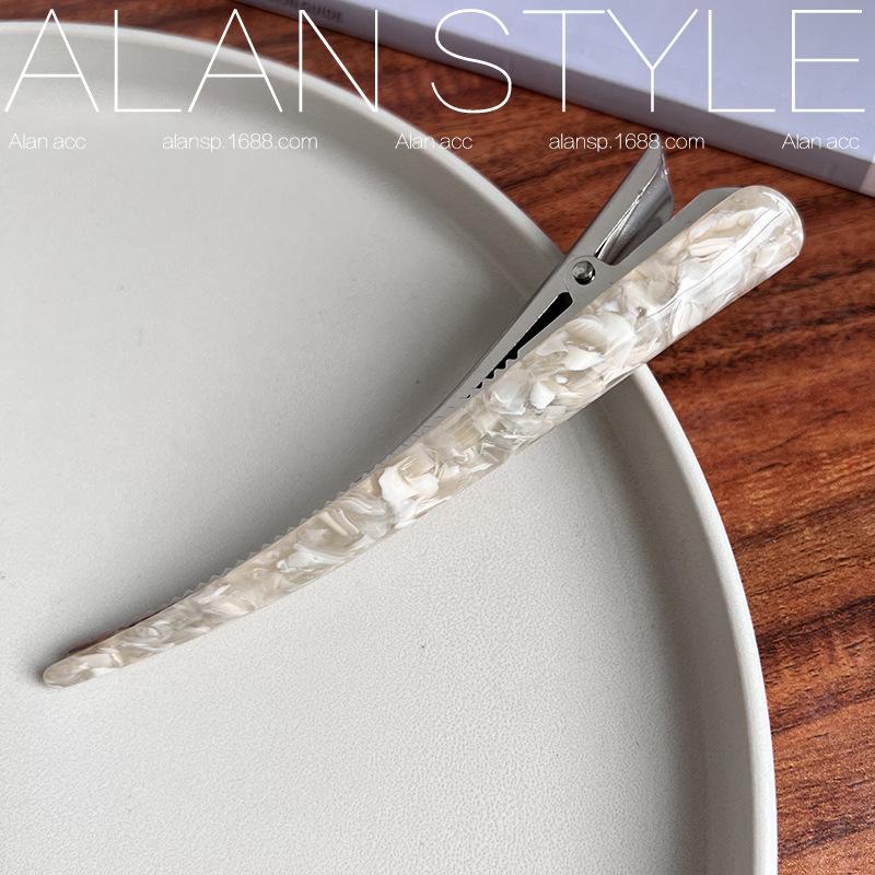 Hohe Qualität Große Größe 13cm Länge Neue Mode Entenschnabel Aufgerollte Haarspange Acetat und Metall Haarnadel Haarspange Haarschmuck