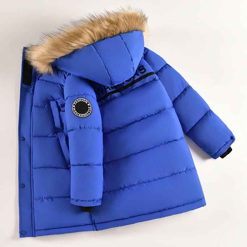 Jungen Dicke Baumwoll-Kapuzenjacke - Mittellang, Trendiger Stil für Ältere Kinder