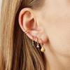 925 Sterling Silver Needle Vintage Square Round Pendant Earrings For Women Crystal Shell Geometric Earrings Fashion Jewelry