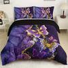 3-Piece Butterfly Flower Duvet Cover Set - Soft, Comfortable, Fashionable Digital Print Bedding with Classic Design - Ideal for