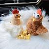 12cm Cute Chicken Doll Backpack Pendant Keychain Decompression Egg Laying Rooster Children's Backpack Decoration Birthday Gift