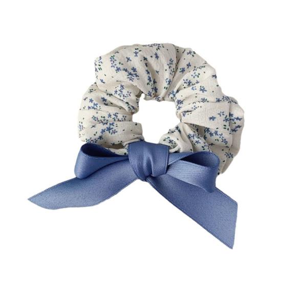 Резинка для волос Пушистая Увеличивающая объем волос Расширенный плиссированный дизайн Атласная лента с бантом Резинка для волос Пасторальный стиль Аксессуар для волос A