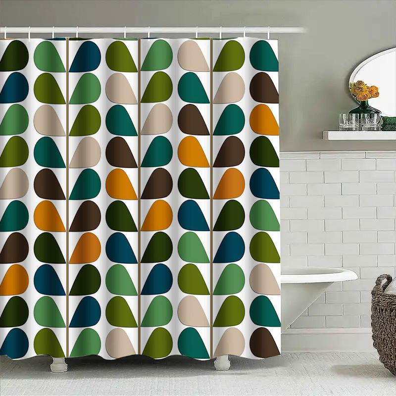 Shower Curtain Botanical Leaf Print Nature Themed Bathroom Decor Farmhouse Style Waterproof Fabric Backdrop Artistic Modern Desi