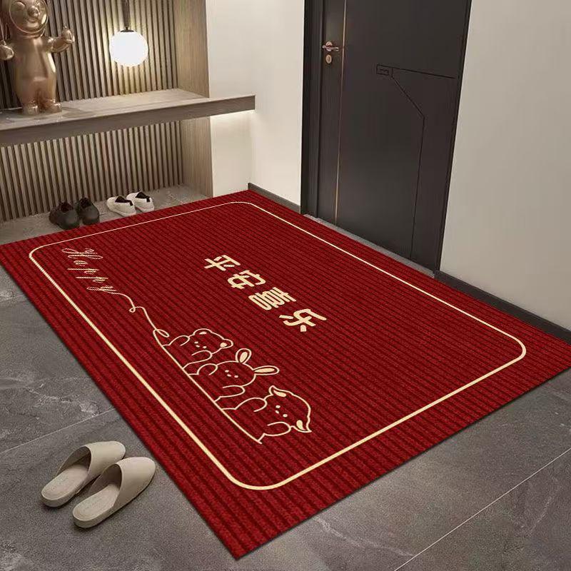 Chinese Style Red Non-slip Festive Entrance Door Mat