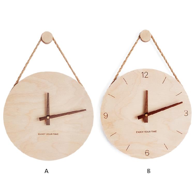 Simple Design Wooden Nordic Sling Wall Clock for Creative Home Living Room Decor