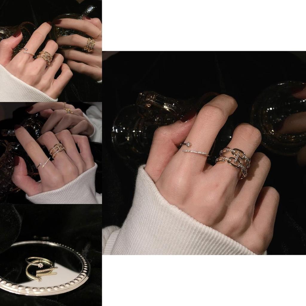 Korean Fashion Elegant Geometric Adjustable Copper Ring For Women Perfect For Style Ins