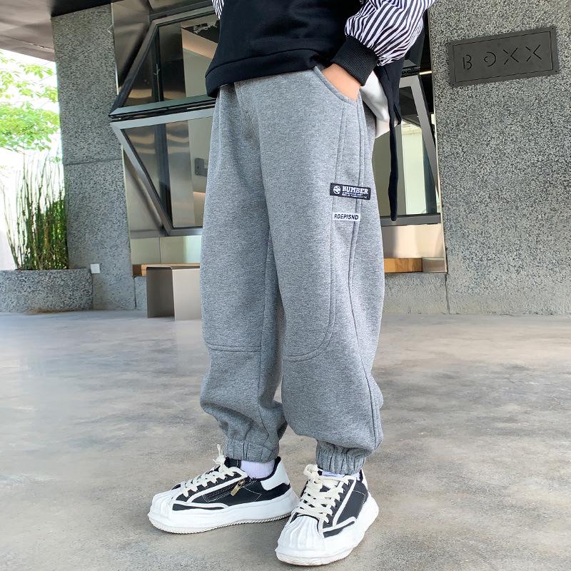 

Autumn 2025 Boys Loose Sports Trousers - Casual Long Pants for Kids 140 cm серый