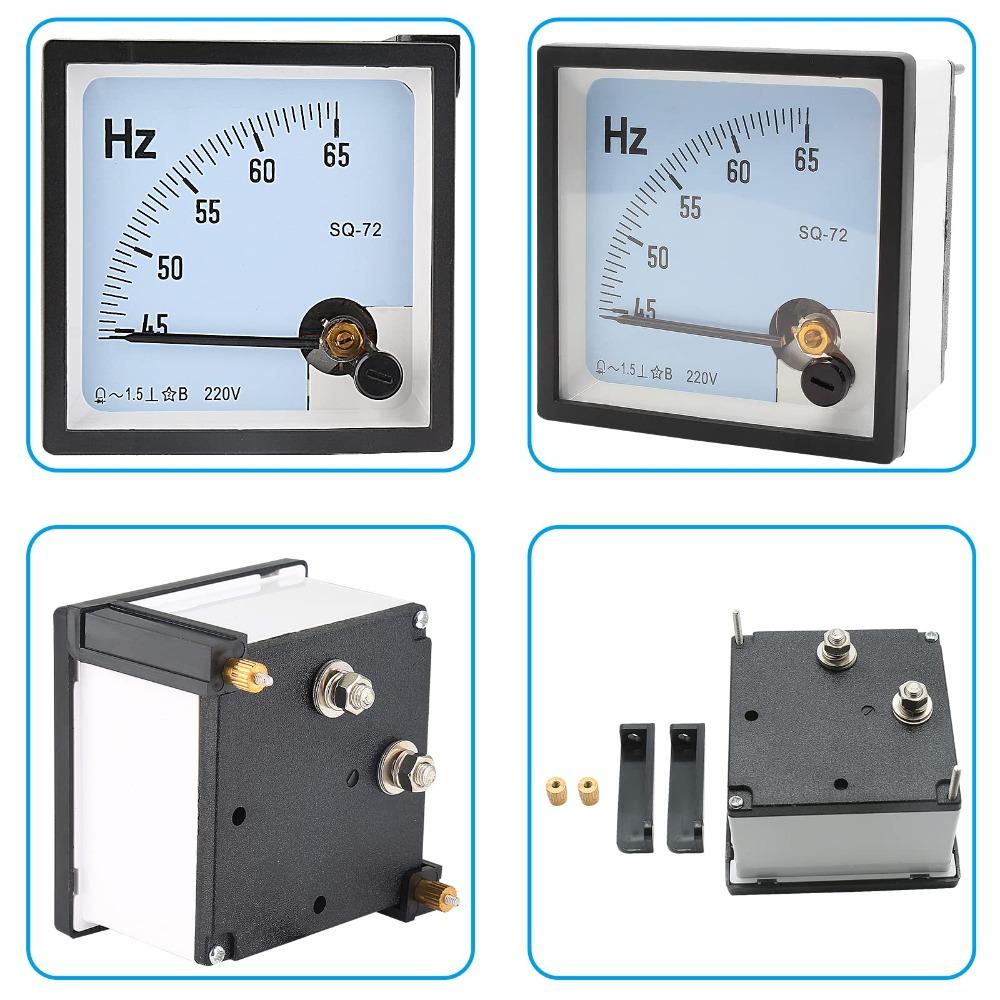 Copper+plastic Frequency Panel Meter 45-65Hz 220V Pointer Type Analog Panel Electrician