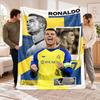 Flannel Fleece Blanket with Cristiano Ronaldo Design, Soft Lightweight Throw for Bed Sofa Travel