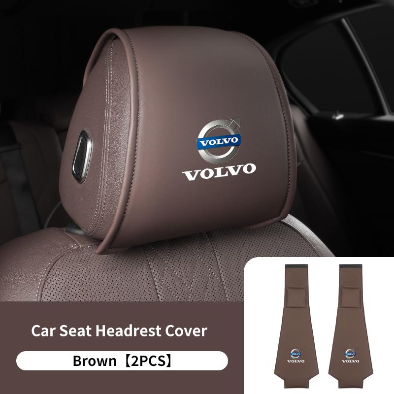 Copertura per Poggiatesta Sedile Auto in Pelle Anti-sporco Protezione Cuscino per Collo Per Volvo C70 S60 S80 S90 V40 V50 V60 V90 XC40 XC60 XC70 XC90