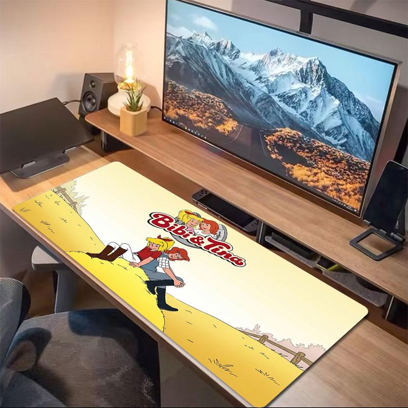 Bibi Blocksberg Adventure Large Size Mouse Pad Large Gaming Table Cushion Nonslip Laptop Tablet Big Mousepad Xxl Mat Mini Pc Playmat With Lock Edge