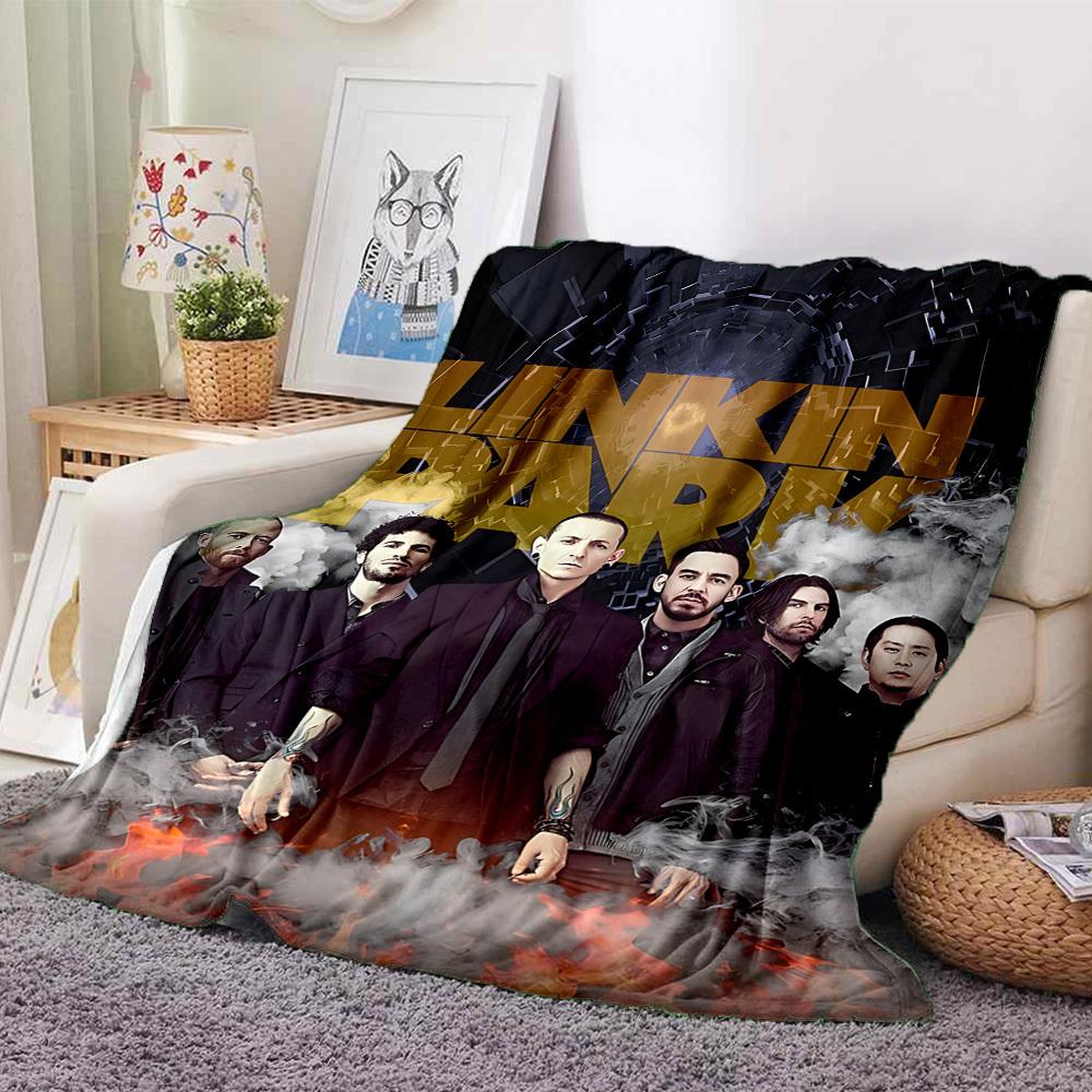 1pc Linkin Park Merchandise Blanket Lightweight Flannel Blanket Throw Blanket For Sofa, Bed, Travel, Camping, Livingroom, Office, Couch