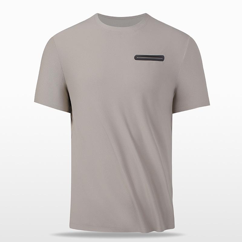 Ice Silk Summer Seamless Men's Breathable Cool Feeling Cooling Quick Drying T Sport Outdoor Round Neck Short Sleeved T-shirt