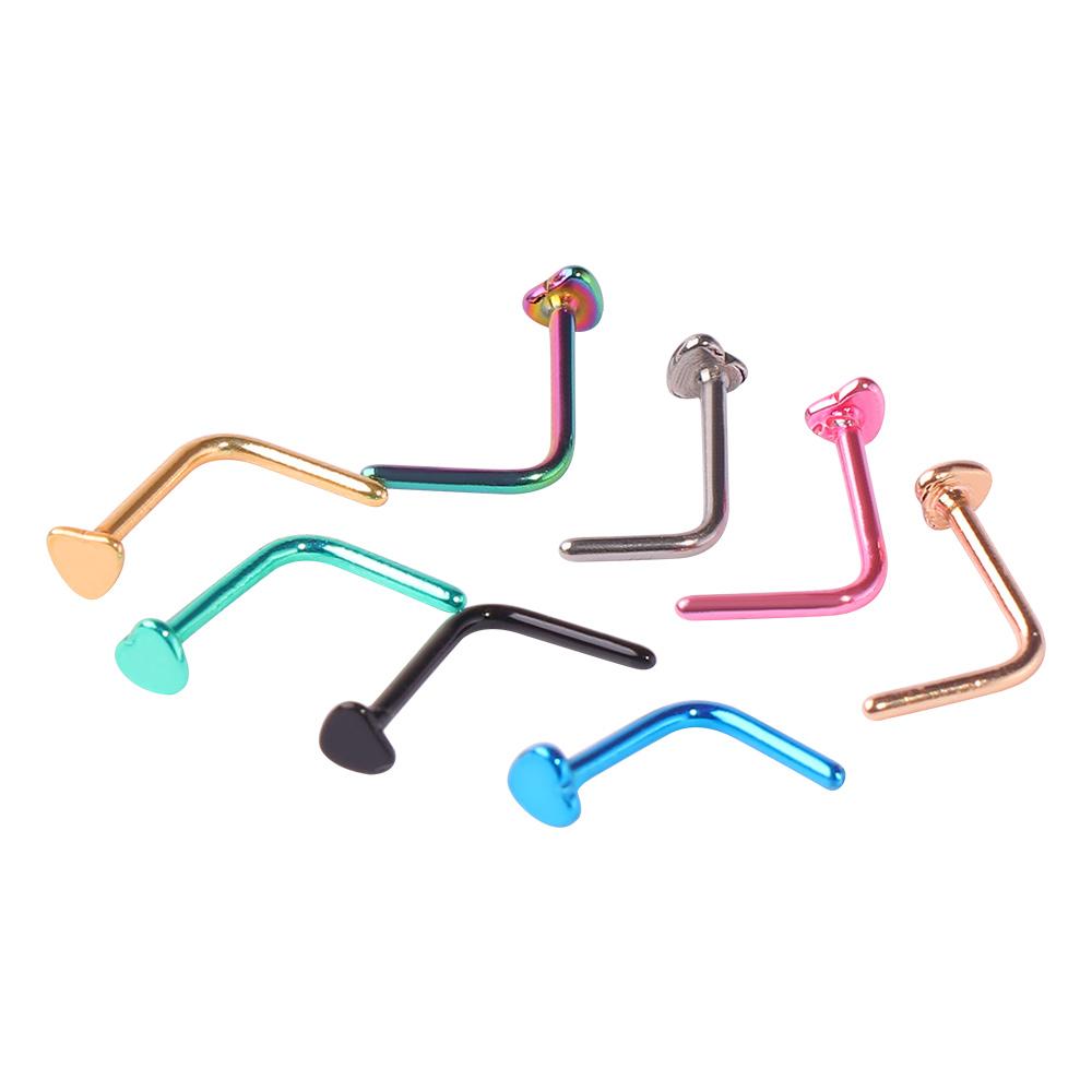

Rings L-Shaped Surgical Steel Stainless Steel Screw Crook Studs Body Stud Piercing Nose Ring Ring