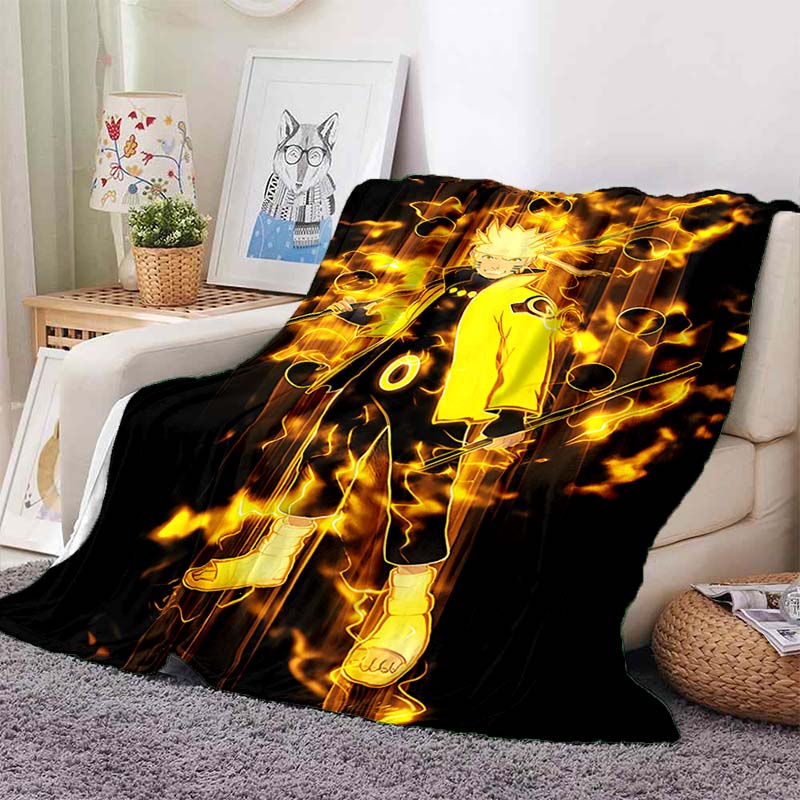 NARUTOUzumaki Naruto anime print blanket, warm and comfortable flannel blanket, suitable for bedrooms, sofas, beds, chairs, picn