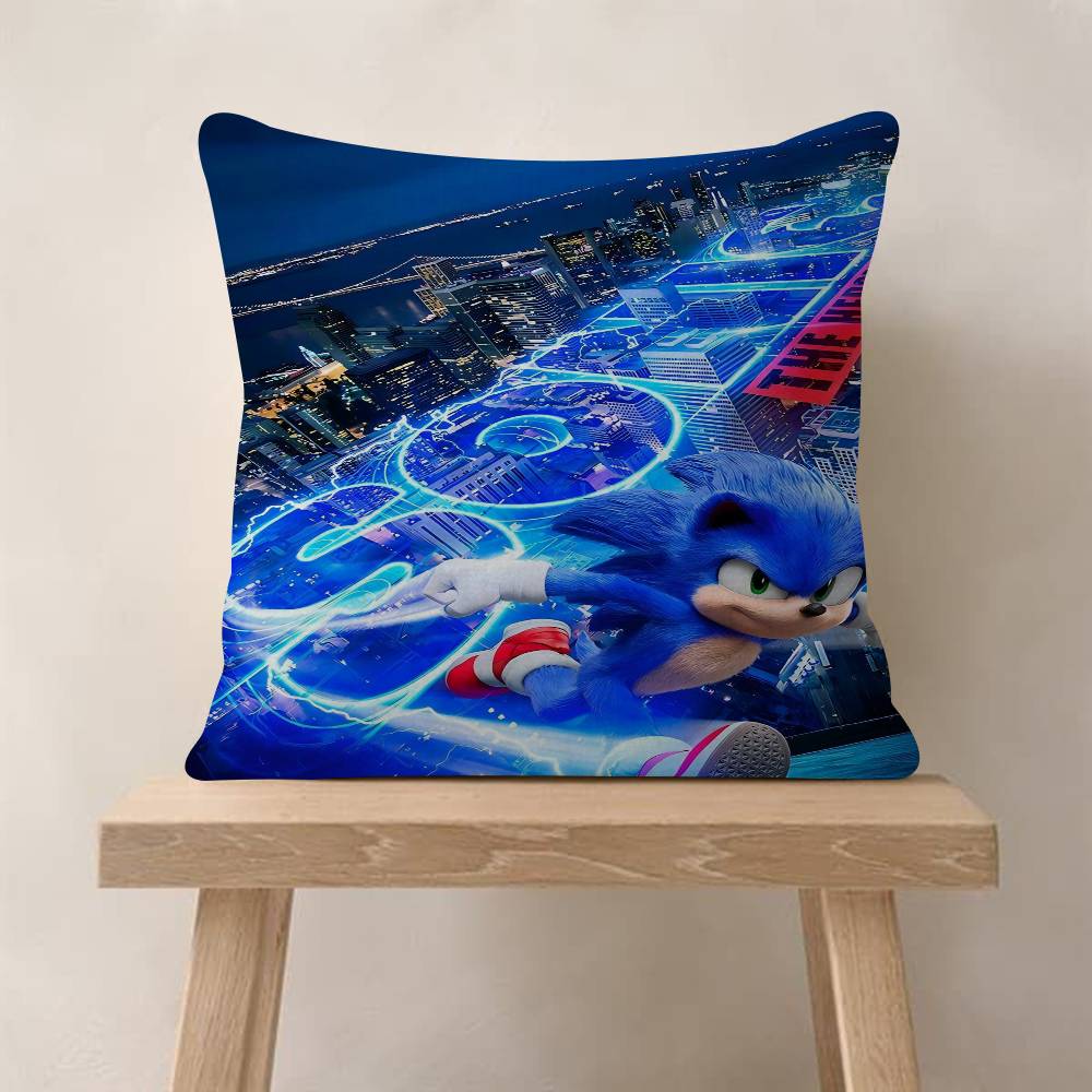 PC Classic Anime SSonic Characters Pillow Cushion Cover Pillowcase Living Room Sofa Home Decor Customized